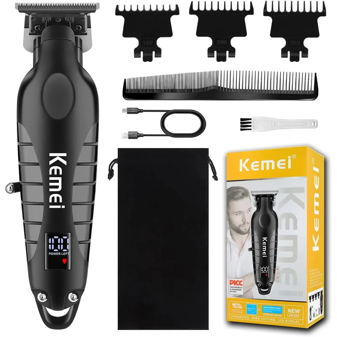 KEMEI 2293 Zero-Gap Cordless Hair Clippers for Men - Gomix Brands Outlet